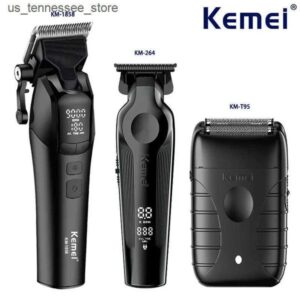 KM-1858 9000RPM 10W Hair Clipper KM-264 Rechargeable Electric Trimmer KM-T95 Shaver For Men Barber Clippers Kit J241119