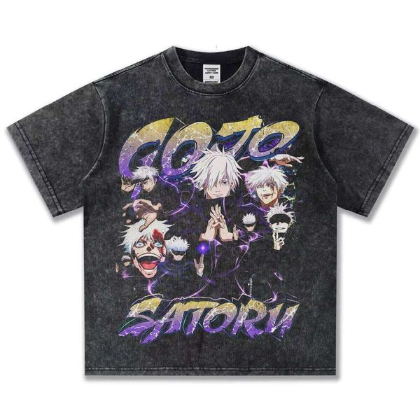 Clothing Manufacturer Summer New 300g Heavyweight Short Sleeve 100% Cotton Printed Men's Washed T-Shirt