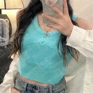 Letter fashion Luxury Vest Tanks Designer Women's Tops Tees Summer Knitting T-shirts logo Knitted Vests For Woman Daily Outfit Slim Shirt BFG2411143