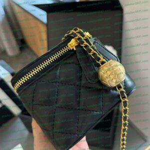 Ladies' High-Quality Single Shoulder Makeup Bag Designer Luxurious Leather Chain Crossbody Bag Diamond Grid Pattern