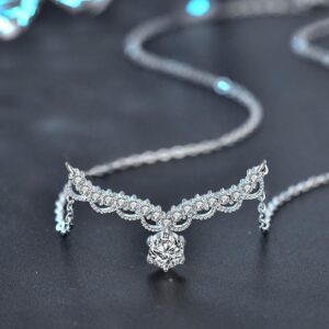 Antler Moissanite Necklace for Women | 925 Sterling Silver Reindeer Pendant | Unique Christmas Gift Jewelry | Minimalist INS Forest Design