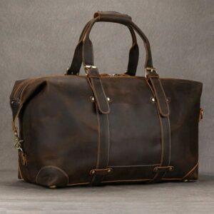High Fashion Leather Travel Bag for Men Male Duffle Bag Large Capacity Weekender Bag 50cm Luggage Bag Business Carry on Handbag