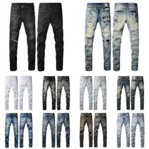 Mens Jeans Designer Fashion casual streetwear Ripped Jean Slim Fit jeans Denims For Man Black Pants