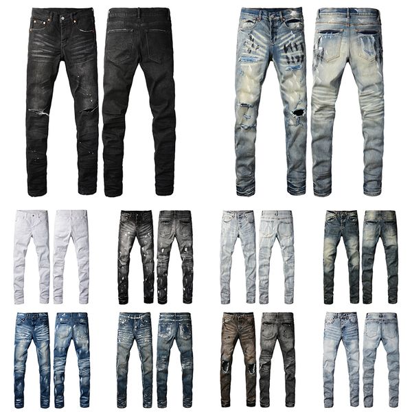 Mens Jeans Designer Fashion casual streetwear Ripped Jean Slim Fit jeans Denims For Man Black Pants