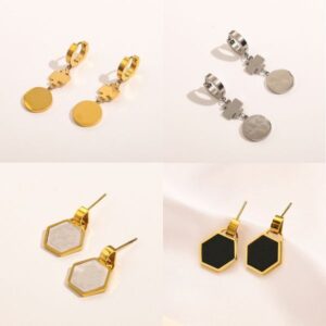 moissanite earrings designer earrings for woman luxury jewelry earring letter women dia Wedding Gifts jewelry Geometry Cross Round Crystal Rhinestone Pearl