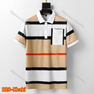 Designer Mens T Shirt Cotton Fabric Classic Plaid Stripe Pattern Embroidered Floral Luxury Style Breathable Soft Tee for Daily Casual Wear