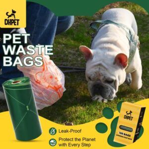 DHPET Basics Dog 100% Leak Proof Lavender Scented Poop for Dogs 120 Bags 8 Pack of 15 13 x 9 Inch