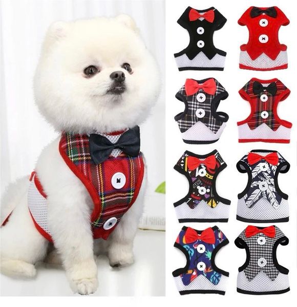 Elegant Bow Dog Collar Necktie Traction Rope Christmas Pet Harness For Small Medium Dogs Cat Chest Strap Dog Accessories Gifts