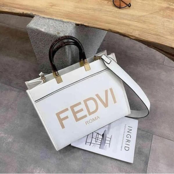 FCosmetic Bags Tote Bags Sunshine handbags Shoulder Genuine Leather handbag Large Capacity Totes Brown