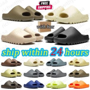 Free Shipping With Box sandal slipper sandal for men women sandals slide pantoufle mules womens slides Onyx Bone slippers trainers flip flops sandles 36-48