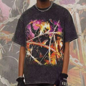 Clothing Manufacturer Summer Washed Short Sleeve 100% Cotton 230g Crew Neck Printed Black Men's T-Shirt