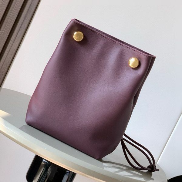 luxury women shoulder bag mirror quality designer Anagram Pebble pouch bag hobos smooth calfskin purse black large bucket genuine leather adjustable strap totes 9A