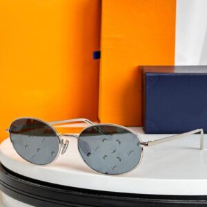 Elliptical Womens Sunglasses 2101 Womens Designer Metal Oval Retro Sunglasses UV400 Protective Lens with Logo Design Womens Outdoor Vacation Sunglasses