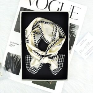 Long, narrow, versatile and fashionable satin scarf with high-end style. Suitable for daily commuting. Long neck scarf. Elegant women's scarf.