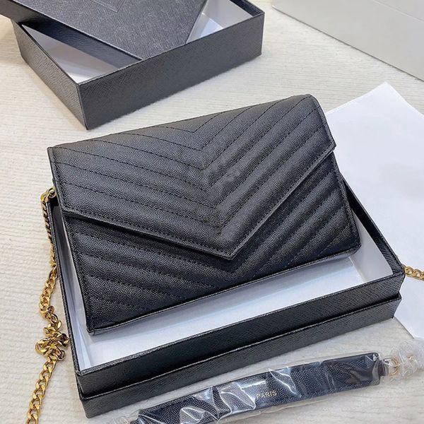 Designer Bag Shoulder Bag Womens Luxury High Quality Black Classics Caviar bag Gold Silver Chain Bag Crossbody Bag Handbag Women Mini Black leather Flap Purses 001