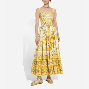 Dresses for woman womens designer clothing dress dresses yellow floral printed sleevelss midi dress summer dress designer dress birthday dresses dresses
