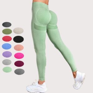 Fashionable women's versatile tight pants high waisted yoga fitness pants push ups soft alignment elastic hip lifting peach hip sports pants running training