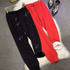 men's XL Oversized Casual Sweatpants Fashion Flat Head Style Mid-Spring Elastic Rhinestone Chubby mens clothing Wholesale