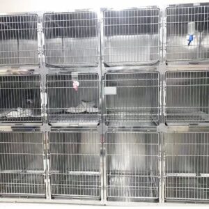 Newest 12-door cage Veterinary pet hospital clinic stainless steel 304 dog cages