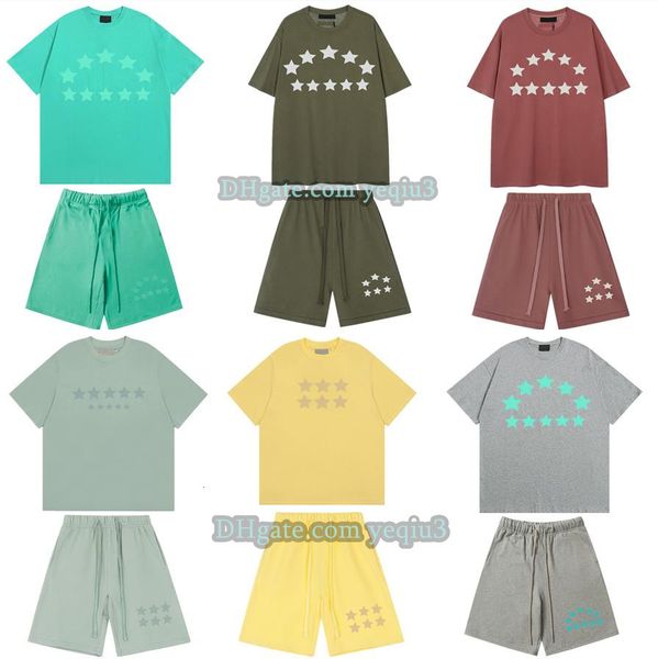 Mens Designer T Shirt and Shorts Set Summer Two Piece Outfit Graphic Tee and Shorts Men Fashion Streetwear Casual Tracksuit Lightweight Breathable Activewear