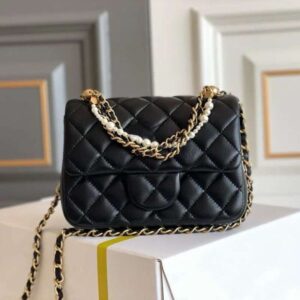 10A Retro Mirror Quality Designer Replication Chain Crossbody Handbags Lambskin Genuine leather Flap 17cm Evening Bag With Box Free Shippin