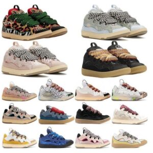 Sneakers mens Fashion shoes women luxury casual shoes embossed leather curb sneakers classic calfskin Stripe Stretch Cotton Low Top Rubber platform