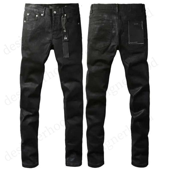 Classic Black Purples Jeans Mens Streetwear Daily All-match Slim Stretch Straight Trousers Casual Trend Brands Denim Pants fa1