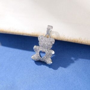 CZ Micro Pave Heart Key Flower Charm Pendant for Necklace Making