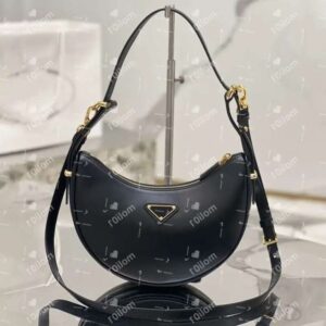 Designer Bag Luxury Women's Fashion Mini Half Moon Hobo Handbag Classic Nylon 3 in 1 Fashion Ladies Shoulder Bag Zipper Closure Wallet Black Crossbody bag