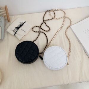 High quality handbag for women new internet famous mini round bag Korean version casual diamond grid shoulder crossbody bag solid color chain bag