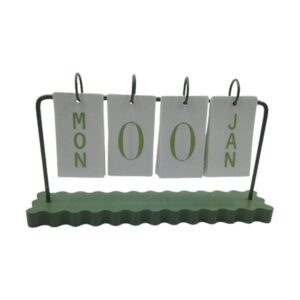 Stylish White-Green Desk Calendar for Time Management Efficiency