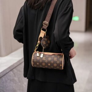 2025 Designer New Vintage Shoulder Bag Women Stylish Round Barrel Purse Fashion Versatile Crossbody Bag with Print Pattern Elegant Free Shipping Hot