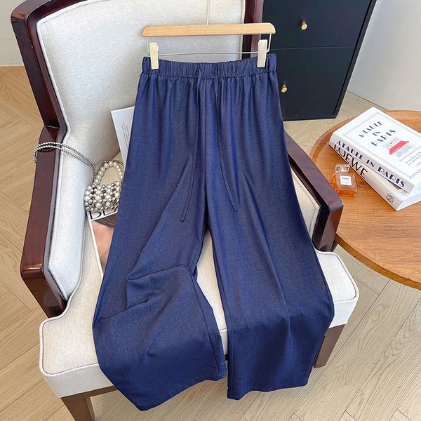 Plus size, women's jeans for summer high waist slimming, thin and wide leg pants 3513