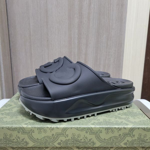 Designer sandals slipper Internet celebrity burst solid color flat heels leisure thickened outside wear stepping on poop feeling increased 5 cm cake slippers