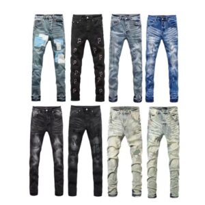 for mens Fashion Mens Designer Splicing Jeans Ripped Denim Pants Hip Hop Distressed Men Women Trousers black jeans