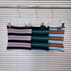 Women's Tanks & Camis Designer Embroidered double-layer strapless vest with contrasting colors sleeveless short top