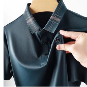 7XL 6XL New Summer Top Quality Ice Silk Breathable Shirts For Men Short Sleeve Loose Mens Polo Shirt Business Male Tshirts