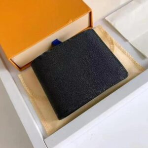 designer men wallet purse folding card holder coins bag keys Clip leather luxury purses with box