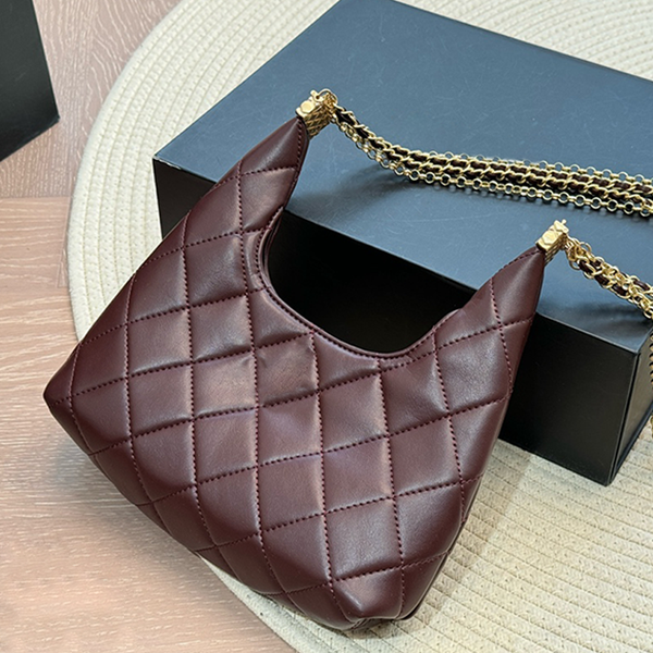 Vintage hobo bag luxury designer bag women's shoulder bag handbag practical skew bag classic diamond bag fashion chain commuter bag large capacity shopping bag