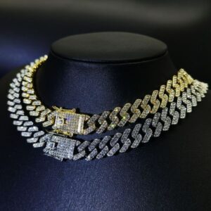 Men's Cuban Link Bracelet Iced Out Hip Hop Chain with Sparkling CZ Stones in Gold & Silver Color for Stylish Streetwear Accessories