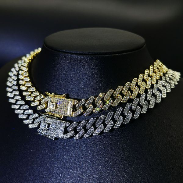 Men's Cuban Link Bracelet Iced Out Hip Hop Chain with Sparkling CZ Stones in Gold & Silver Color for Stylish Streetwear Accessories