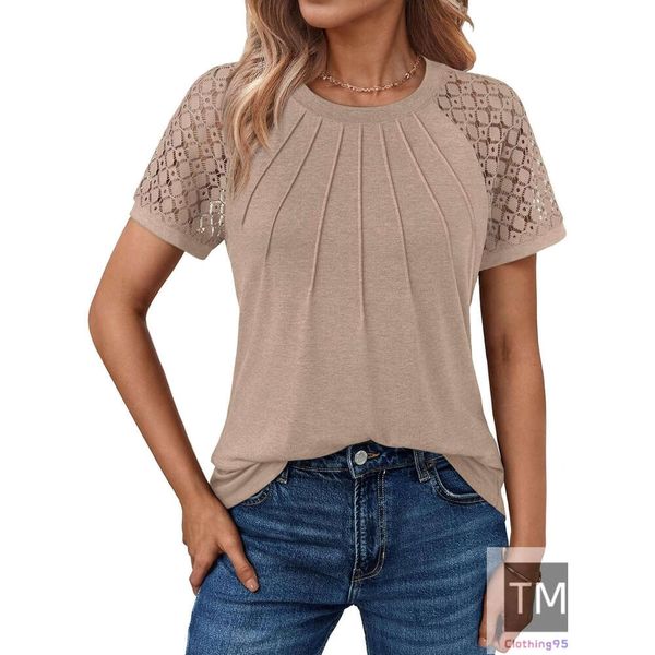 Womens Summer Tops Spring Shirts Trendy Vacation Outfits Short Sleeve Business Tshirts Fashion Casual Blouses