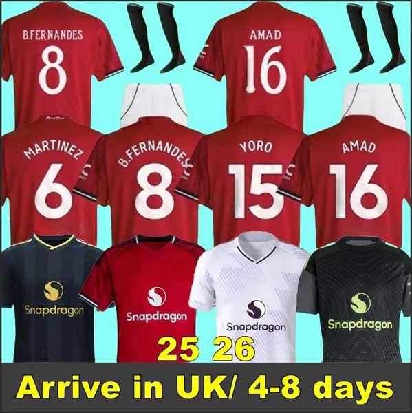 2025 AMAD GARNACHO CUNHA HOJLUND MAINOO MOUNT football shirt Soccer Jersey Pre match Stone Roses MARTINEZ CASEMIRO RASHFORD B. FERNANDES 25 26 kit kids tops