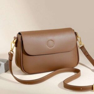 Genuine leather 2025 single shoulder crossbody fashionable and versatile large capacity women's small bag