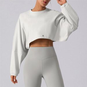 Yoga Comfortable Long Sleeve Sweatshirt Must Have Fitness Wear For Spring And Autumn Fashionable Pure Color Versatile