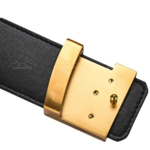 Elegant Mens Genuine Leather Belt with Fashionable Print – Gold Buckle Variety of Shades