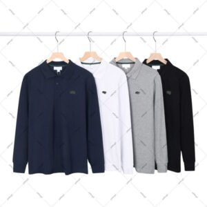 Mens polo shirt crocodile sted Needle Cotton Collar long sleeves classic embroidery asian size