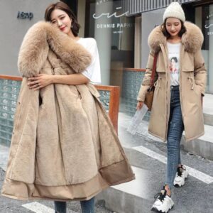 designer coat Winter jacket womens Parka clothing long coat wool ing hooded fur collar thick warm chiffon fashionable 240822
