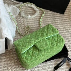 Cf Mini Woolen Bag Designer Womens Shoulder Bag Flap Seam Silver Hardware Metal Twistlock Matelasse Chain Hand Crossbody Bag Makeup Bags Dinner Dress Sacoche 20cm