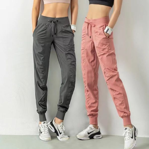 Yoga Breathable Sports Pants Gym Clothes Women's Joggers Quick Dry Slim Loose Running Training Fitness Leggings Nine Point Pocket Casual Trouses